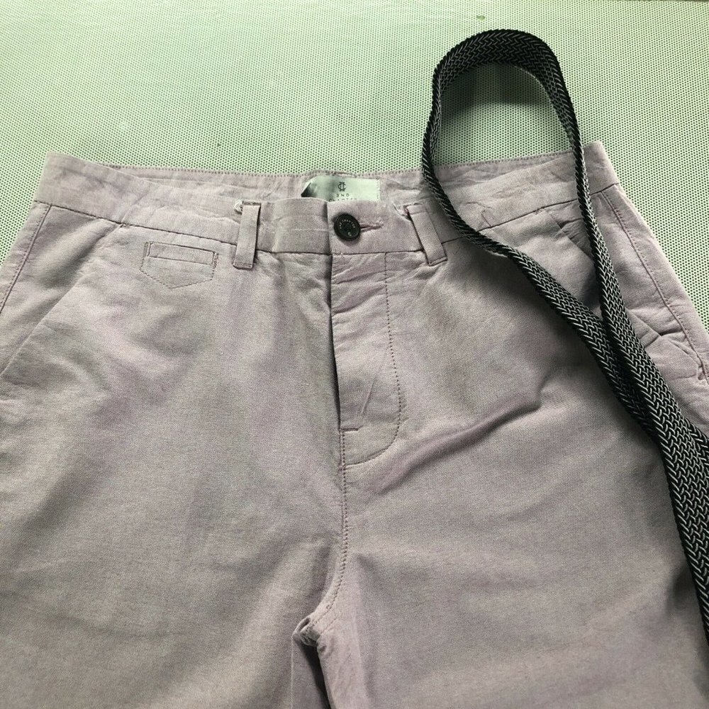 Mens Oxford Chino Shorts by 2nd Chapter  - Belt Included Size 34